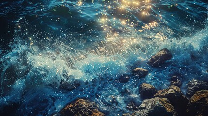 Peaceful Bioluminescent Abyss of Ethereal Underwater Serenity and Aquatic Mystery