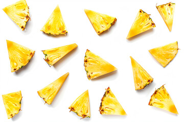 Naklejka premium a group of pineapples cut in half