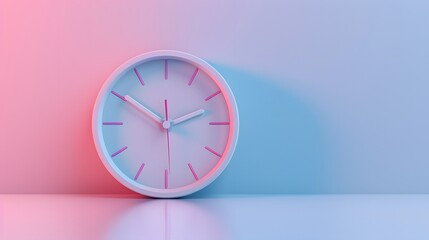 minimalist banner showcasing a single ticking clock against a gradient background, highlighting the urgency of time.