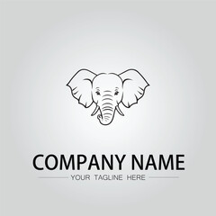 Elephant head logo company design vector image on the white background