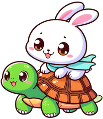 Obraz premium 토끼와 거북이,