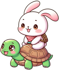 Fototapeta premium 토끼와 거북이,