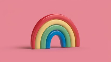 Colorful 3D Render of a Rainbow Arc in Vibrant Tones