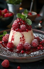 Indulge in a visual feast with a top-tier Panna Cotta presentation from a renowned restaurant