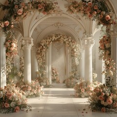 Aisle of Flowers - An elegant archway filled with flower decorations