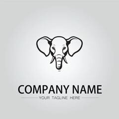 Elephant head logo company design vector image on the white background