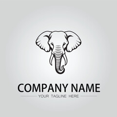 Elephant head logo company design vector image on the white background