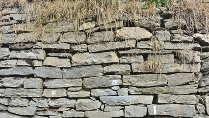 Wall made of cutting rocks in rural India.
