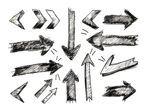 set of hand drawn arrows