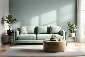 Minimalist living room. furniture has a modern and minimalist design, with a sofa