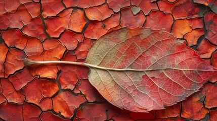 Macro detail of a colorful autumn leaf texture. Abstract background for design. - Powered by Adobe