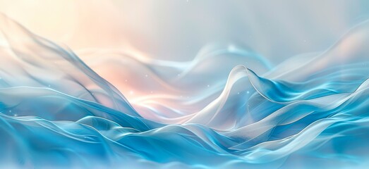 Abstract wavy texture in shades of blue and white with a soft glowing effect