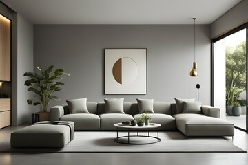 Minimalist living room. furniture has a modern and minimalist design, with a sofa