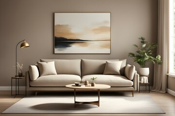 Minimalist living room. furniture has a modern and minimalist design, with a sofa