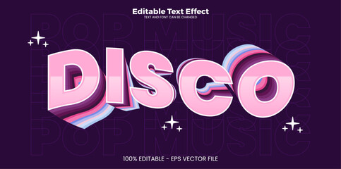 Disco editable text effect in modern trend style