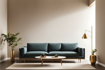 Minimalist living room. furniture has a modern and minimalist design, with a sofa