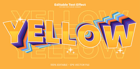 Yellow editable text effect in modern trend style