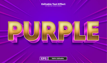 Purple editable text effect in modern trend style