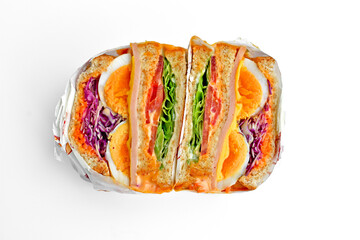 Healthy sandwich on white background