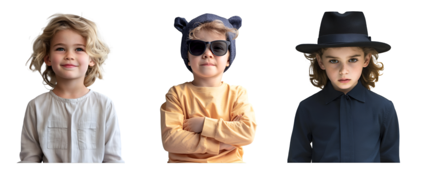 Portrait of children wearing fashionable clothes
