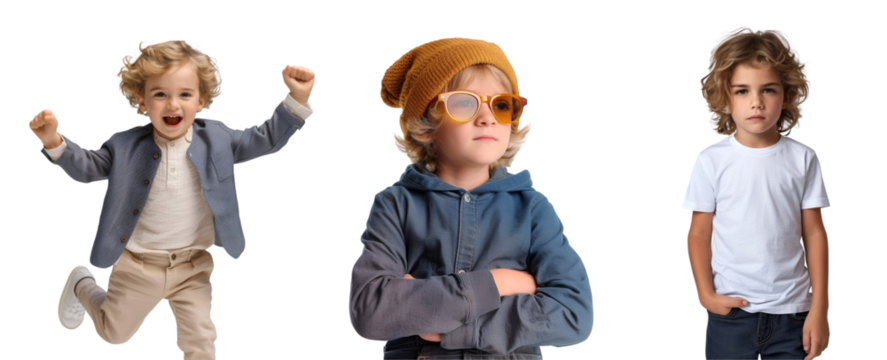 Portrait of children wearing fashionable clothes
