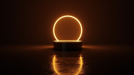 A sleek, minimalist symbol glowing against a dark backdrop, exuding sophistication