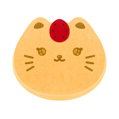Cat Pancake Cartoon illustration Kitty Pancake Cartoon Cute Pancake With Topping Strawberry Fruit Cartoon Animal Pancake Cartoon Kawaii Pancake