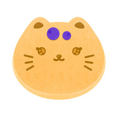 Fototapeta premium Cat Pancake Cartoon illustration Kitty Pancake Cartoon Cute Pancake With Topping Blueberry Fruit Cartoon Animal Pancake Cartoon Kawaii Pancake