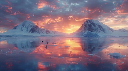 penguins at the south pole