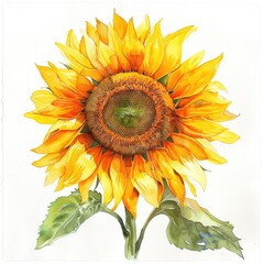 Sunflower - A beautiful illustration of a giant sunflower