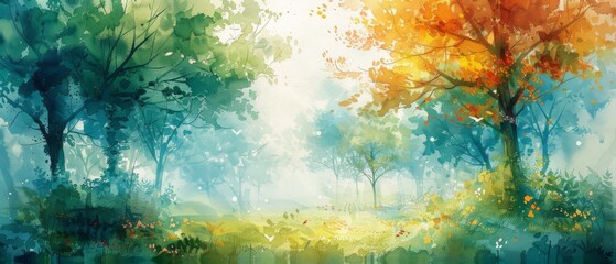 Watercolor style wallpaper watercolor wonders unfold before your eyes, as the beauty of nature is brought to life on canvas.