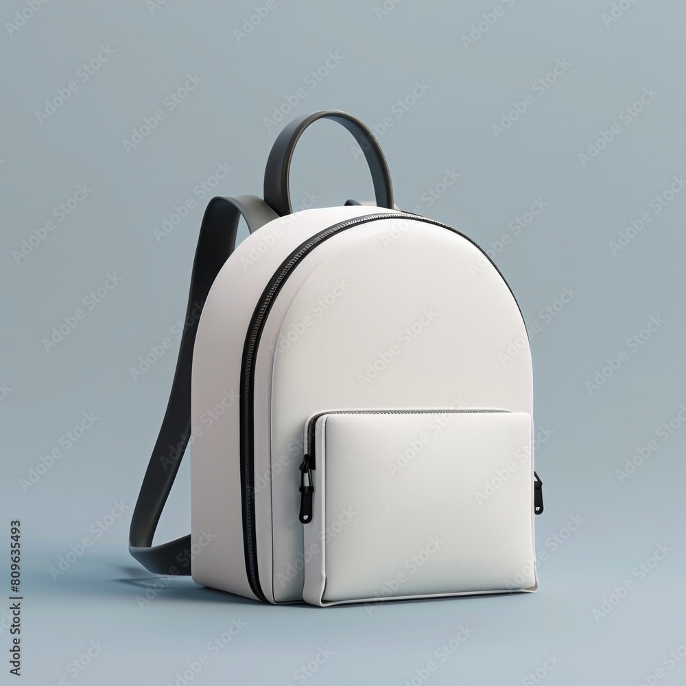 Poster minimalist backpack create a 3d icon of a sleek and minimalistic backpack with clean lines and a mon