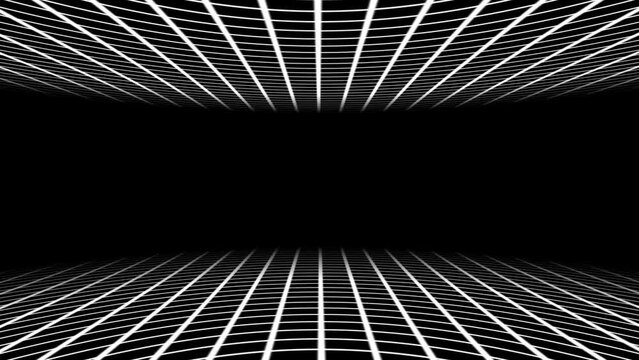 Looped sliding grid tunnel background in white color. Perfect for motion graphic projects.