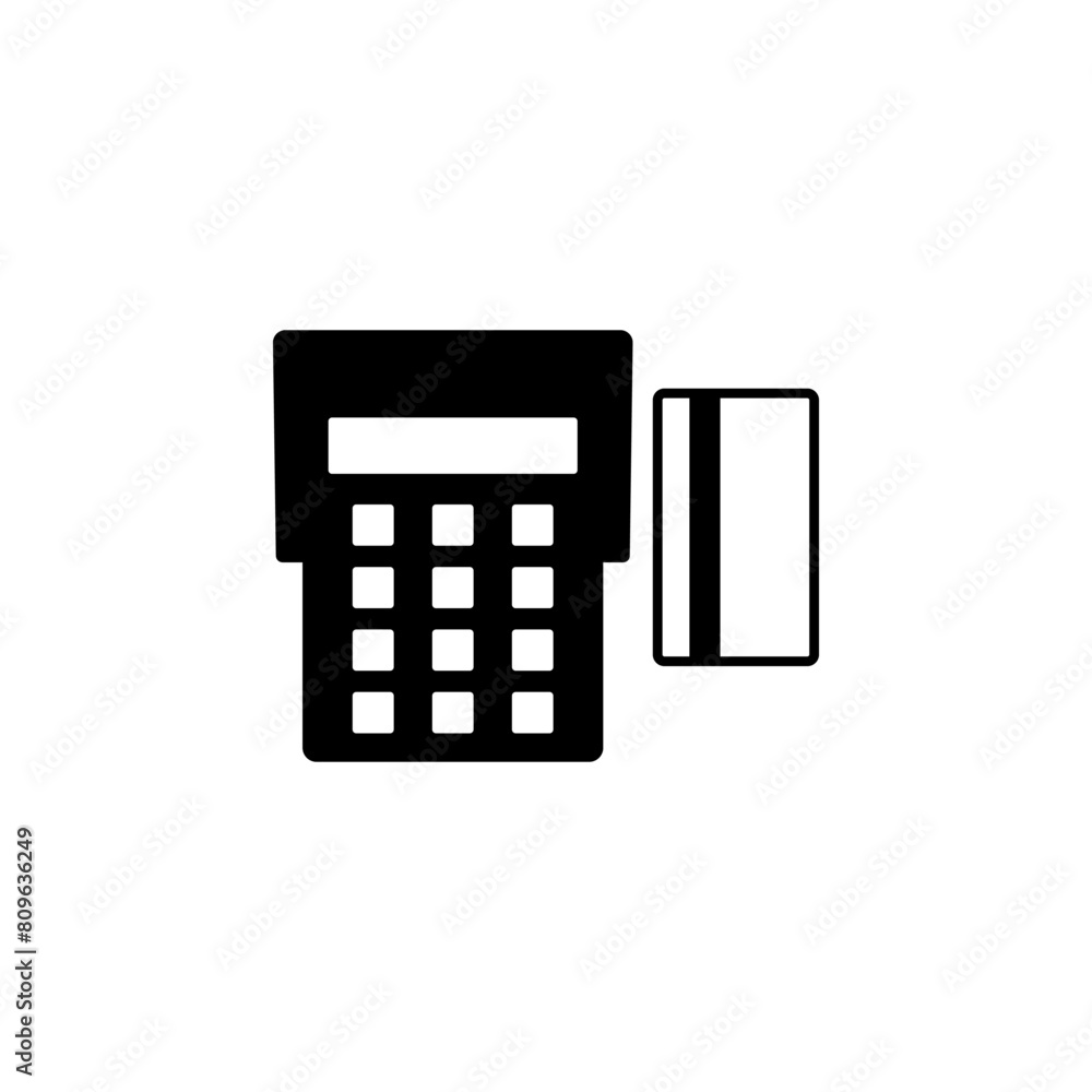 Aufkleber credit card pay pos terminal flat vector icon. simple solid symbol isolated on white background. cre