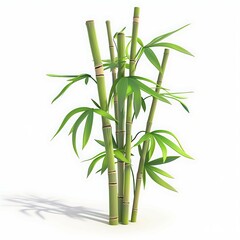 Fototapeta premium 3D bamboo cartoon style illustration AI Image Generative Isolated white background