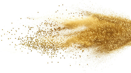 Sprinkle Gold Powder isolated on a transparent background