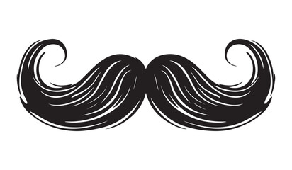 Simple minimalistic moustache icon, vector illustration on white background