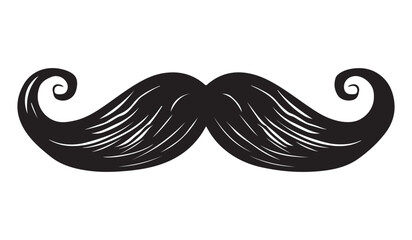Simple minimalistic moustache icon, vector illustration on white background