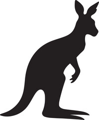 Kangaroo Silhouette Vector Illustration White Background