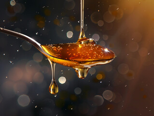 Honey Dripping from Spoon