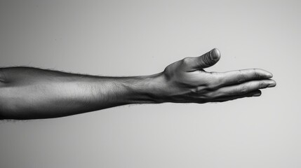 Black and white manipulation of an arm