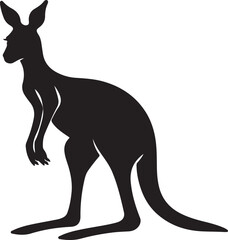 Kangaroo Silhouette Vector Illustration White Background