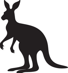 Kangaroo Silhouette Vector Illustration White Background