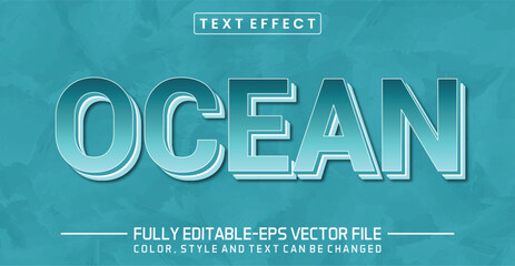 Ocean blue font Text effect editable