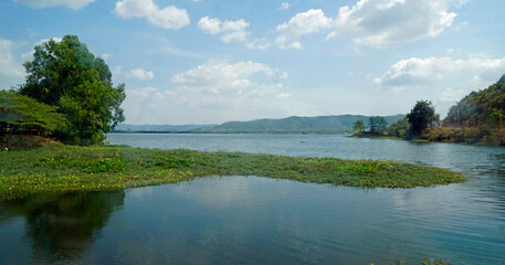 scenic river landscape in cambodia