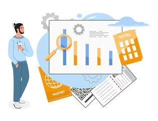 Man Statistics Increase Sales Ticket Travel