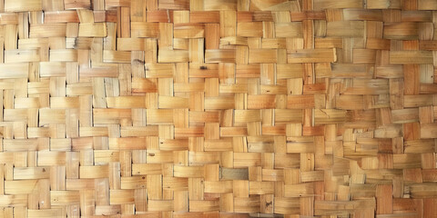 Fototapeta premium a handmade rattan wall texture,Rattan texture, handcraft bamboo weaving texture background, banner