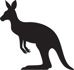 Kangaroo Silhouette Vector Illustration White Background