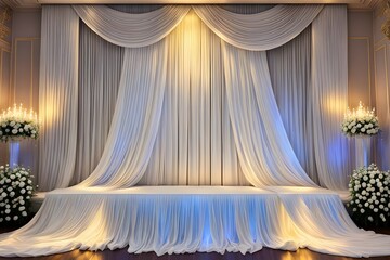 Wedding event curtain background with elegant decoration