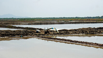 huge salt fields near kampot